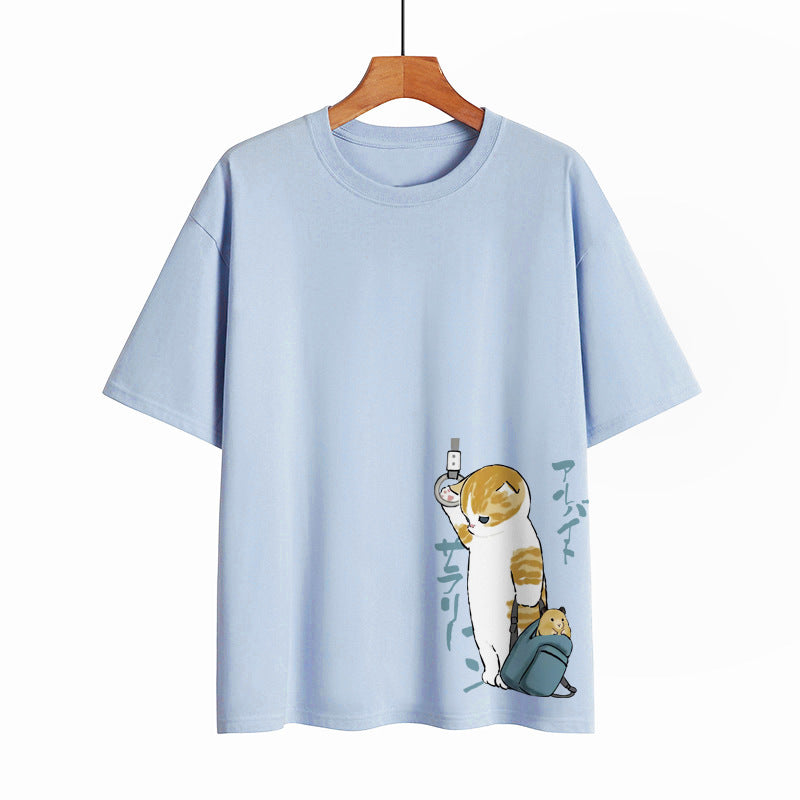 Creative Fashion Work Cat Cotton T-shirt