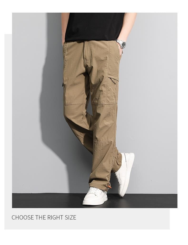 Thin Overalls Men's Casual Loose Ultrathin Khaki Straight