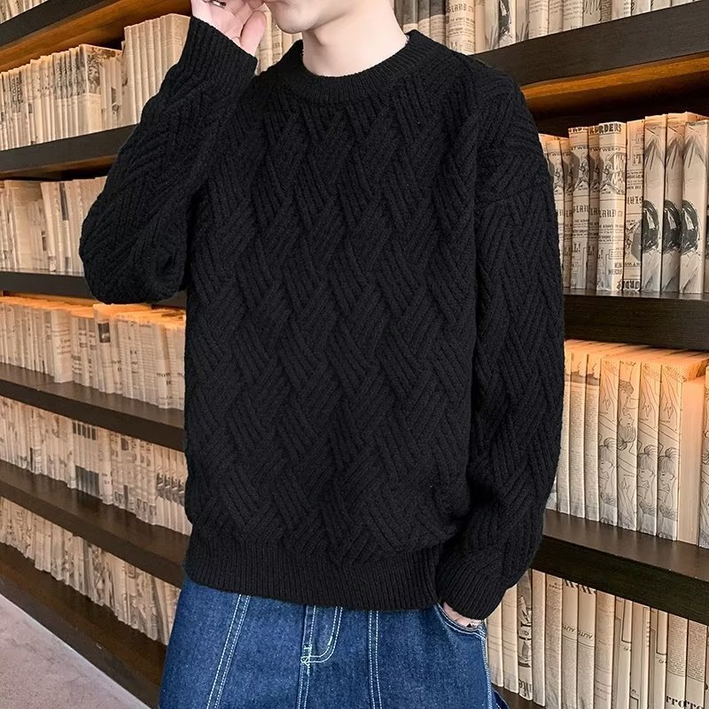 Round Neck Sweater For Boys Loose Casual Trend Lazy