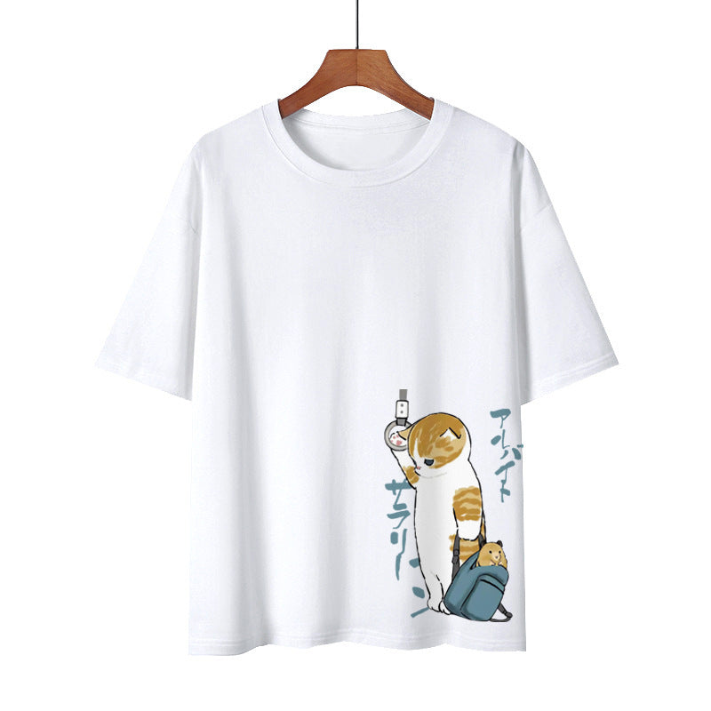 Creative Fashion Work Cat Cotton T-shirt