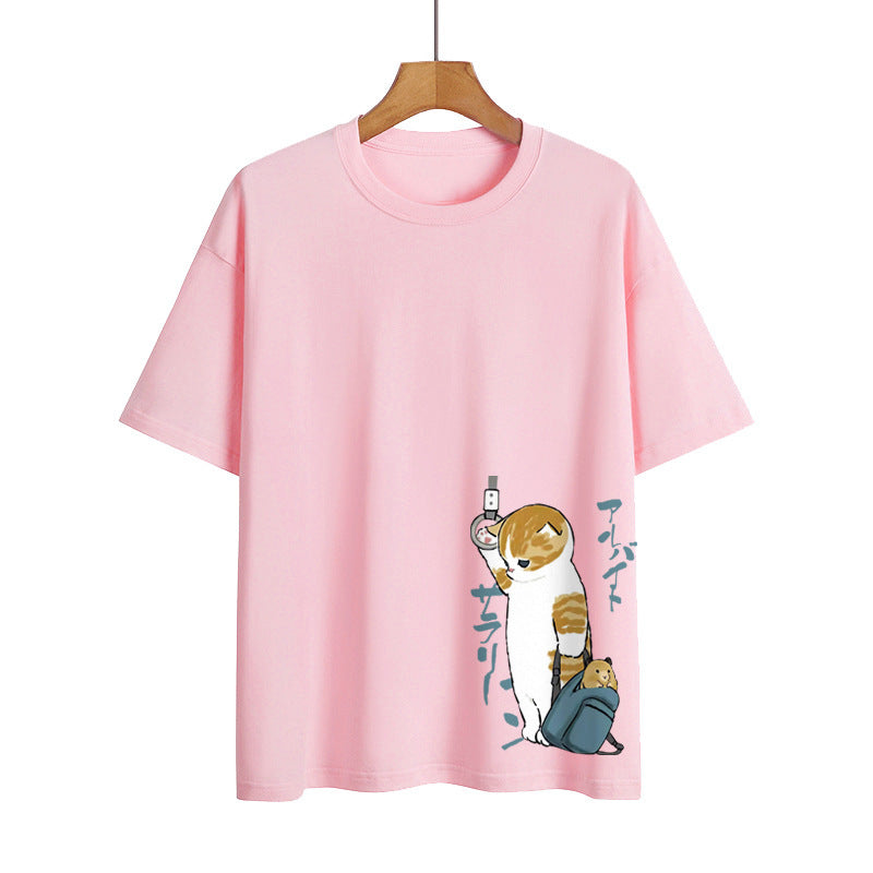 Creative Fashion Work Cat Cotton T-shirt