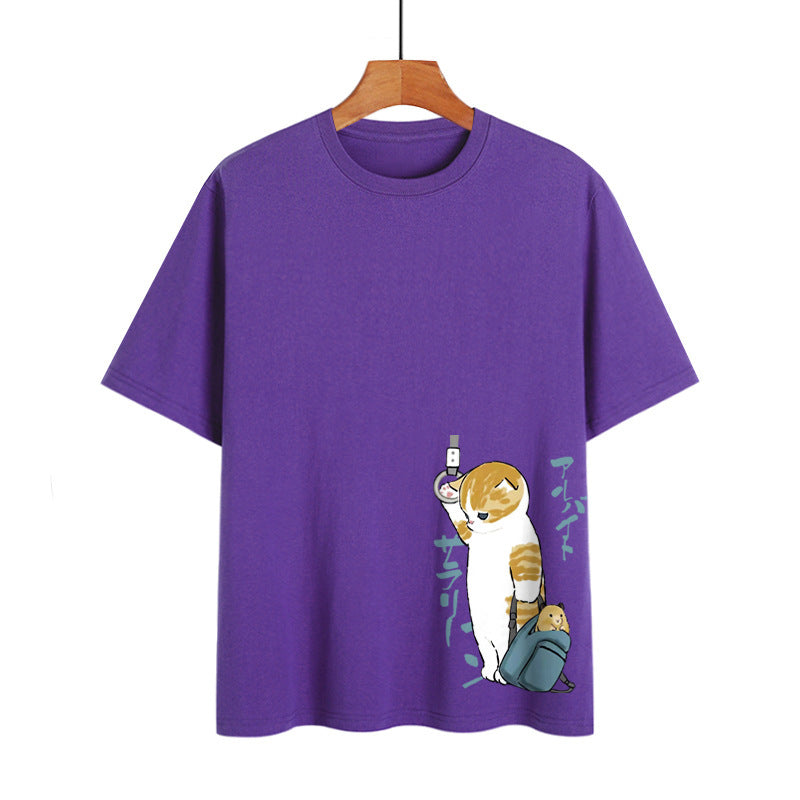 Creative Fashion Work Cat Cotton T-shirt