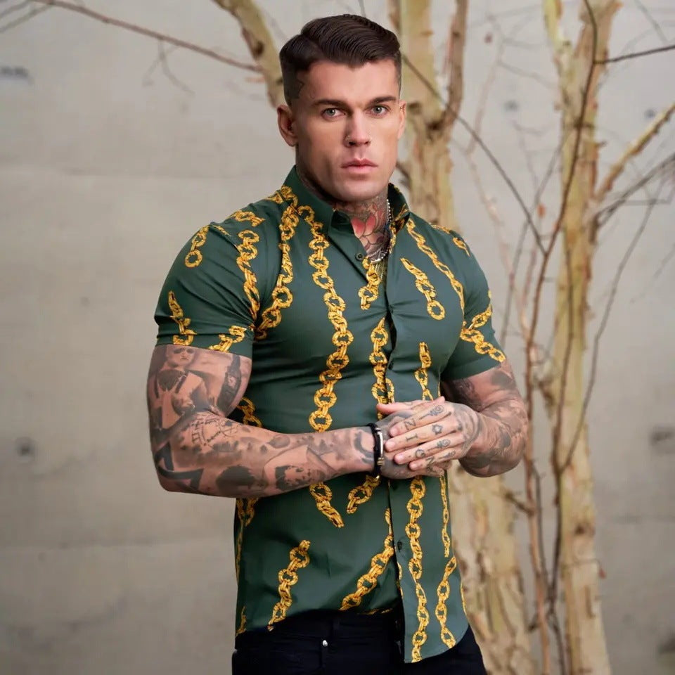 Loose Printed Short Sleeve Shirt