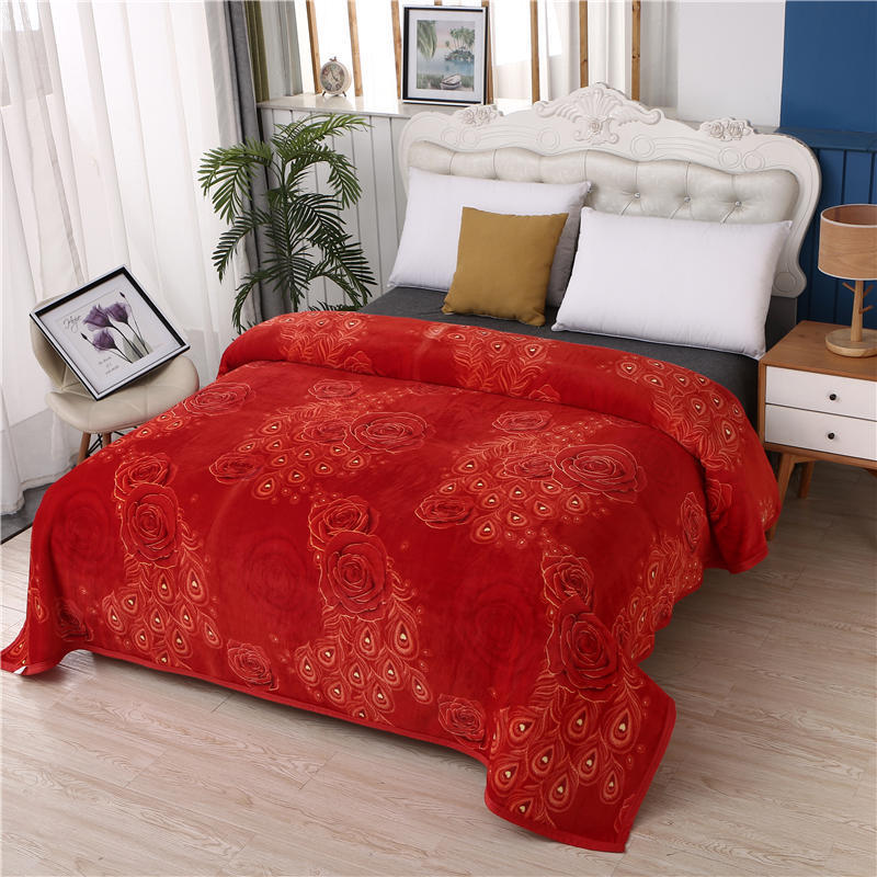 Winter Thickened Flannel Blanket 1.8m Coral Fleece Sheets