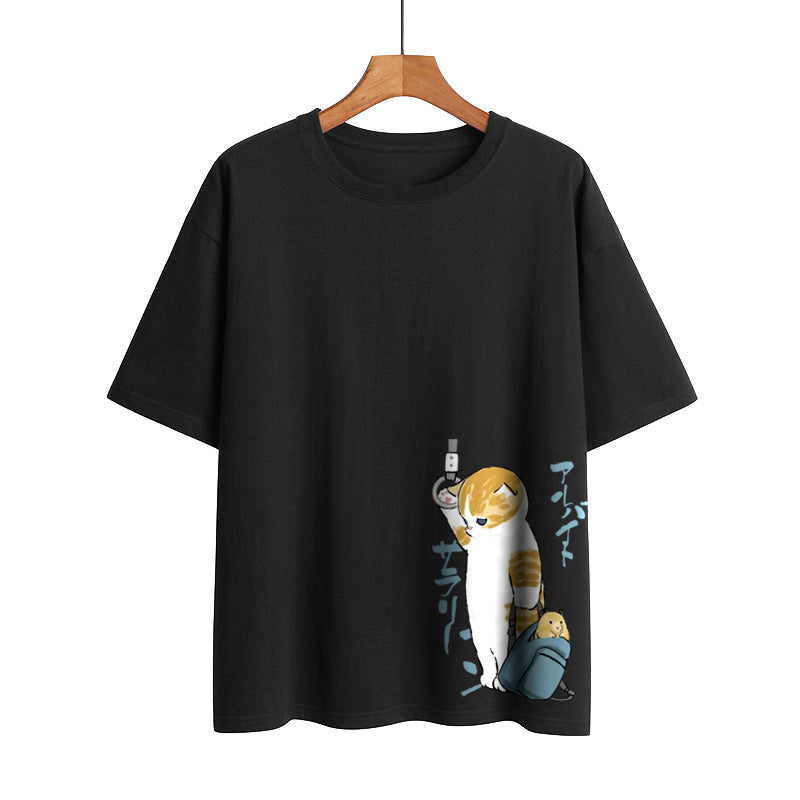 Creative Fashion Work Cat Cotton T-shirt