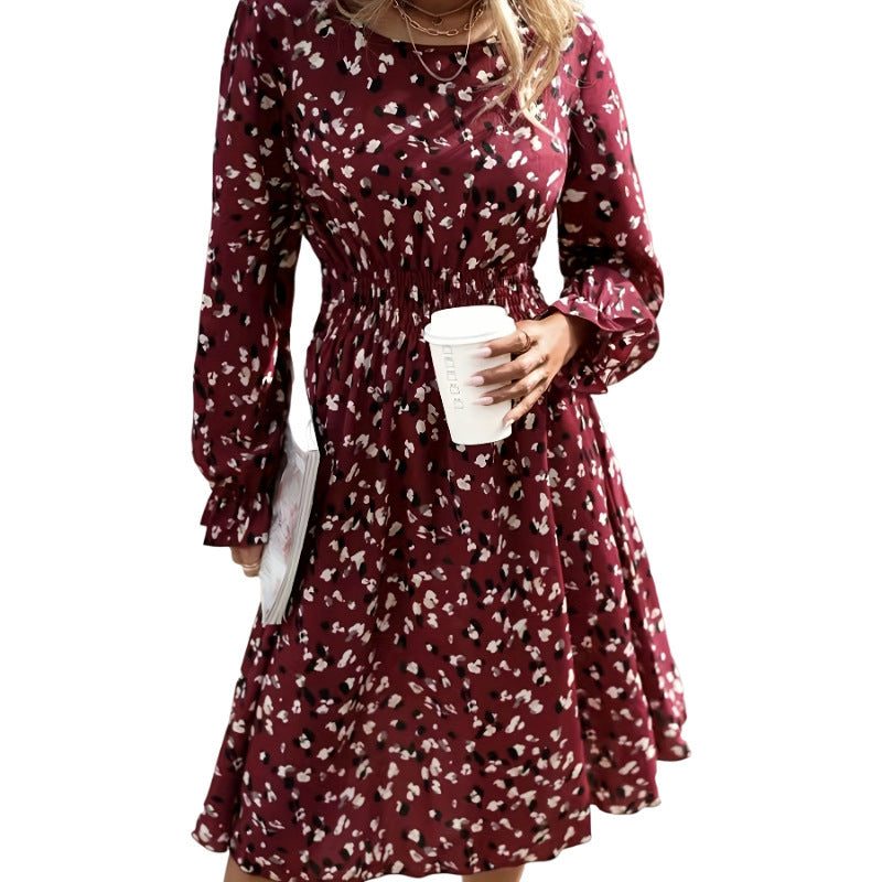 Women's Printed Long Sleeve Dress