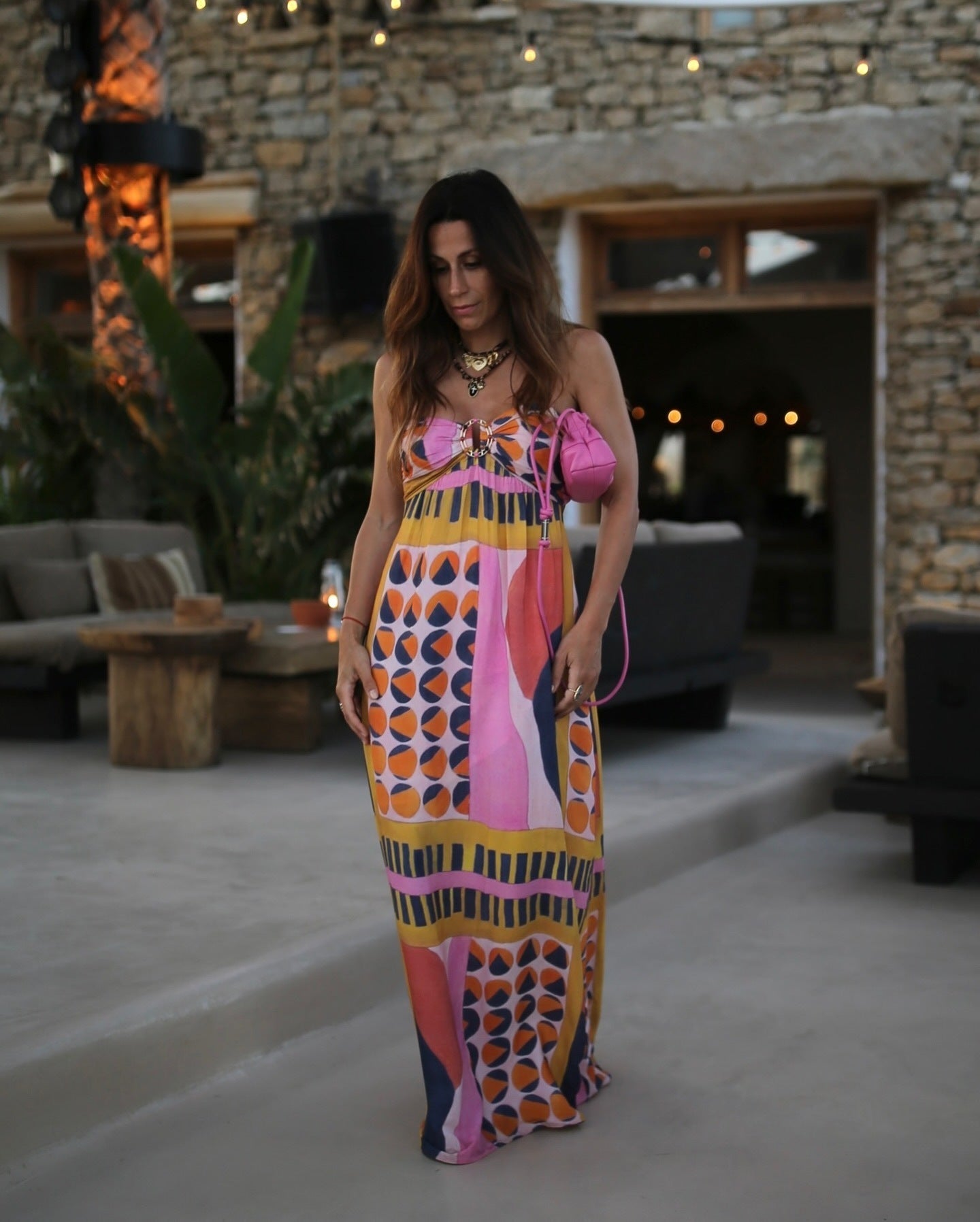 Fashion Women's Wear Printed Tube Top Dress