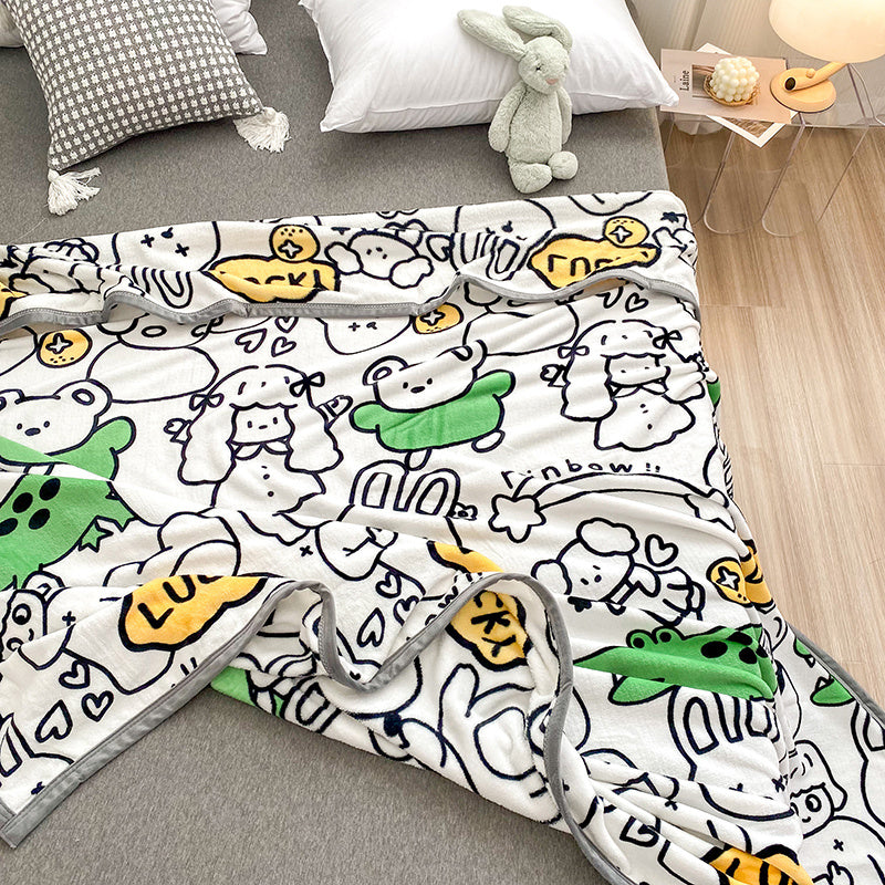 Creative Printed Double-sided Milk Velvet Blanket