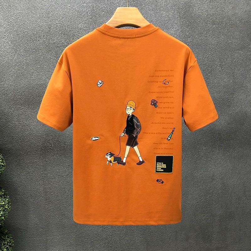 Cartoon Printed Short-sleeved T-shirt Men's Clothes Men's Loose T-shirt