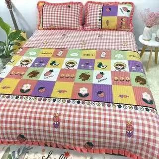 Crystal Velvet Bed Cover With Warm Quilted Sheets Korean Style