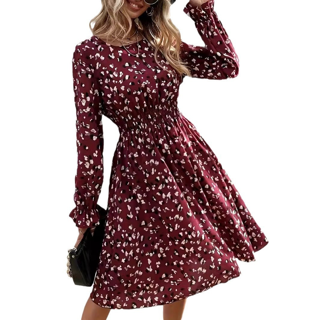 Women's Printed Long Sleeve Dress