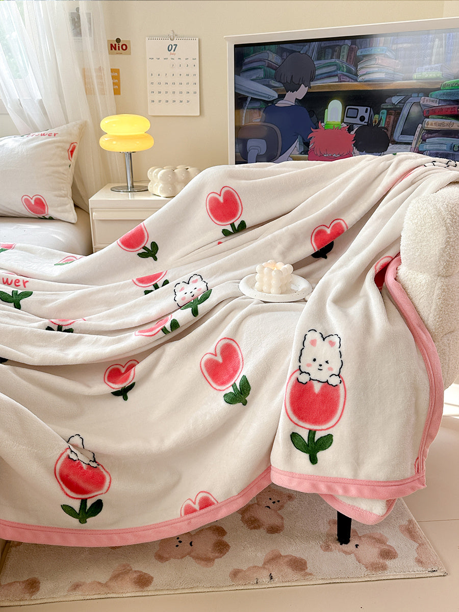 Creative Printed Double-sided Milk Velvet Blanket