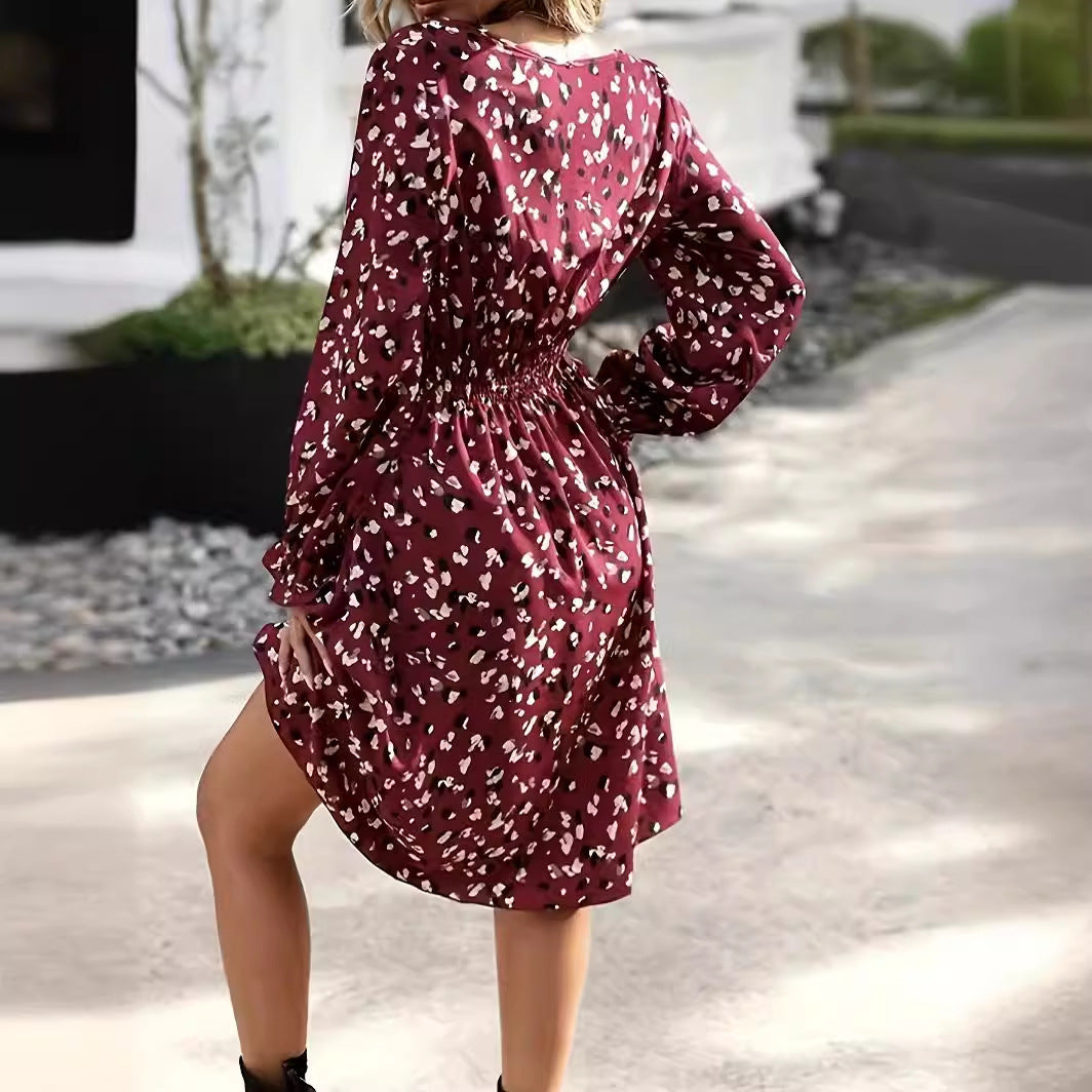 Women's Printed Long Sleeve Dress