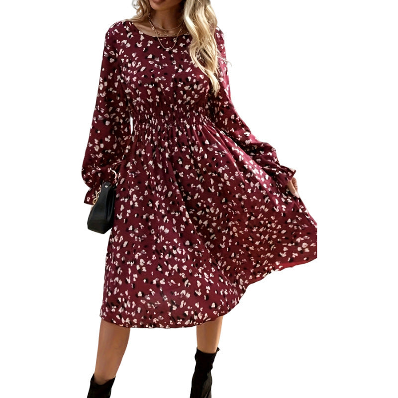 Women's Printed Long Sleeve Dress