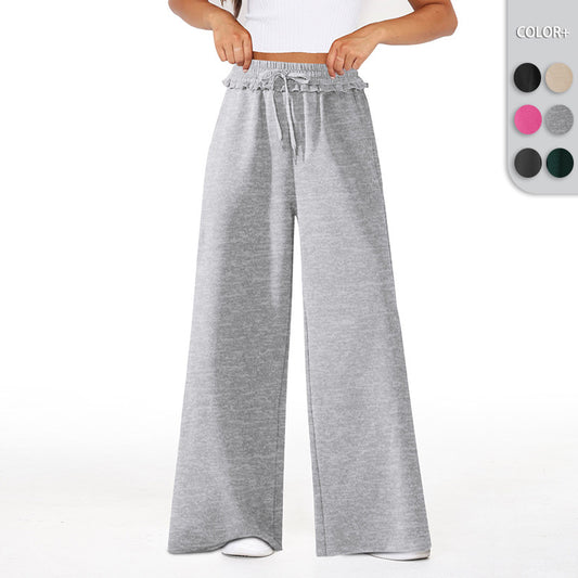 Versatile Pocket Straight Wide-leg Pants