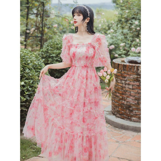 Seaside Vacation Beach Dress Super Fairy Mori Style