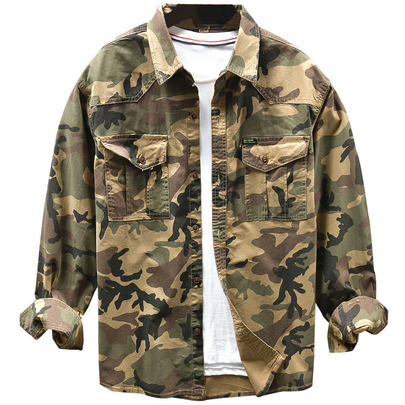 American Camouflage Workwear Shirt Street Fashion