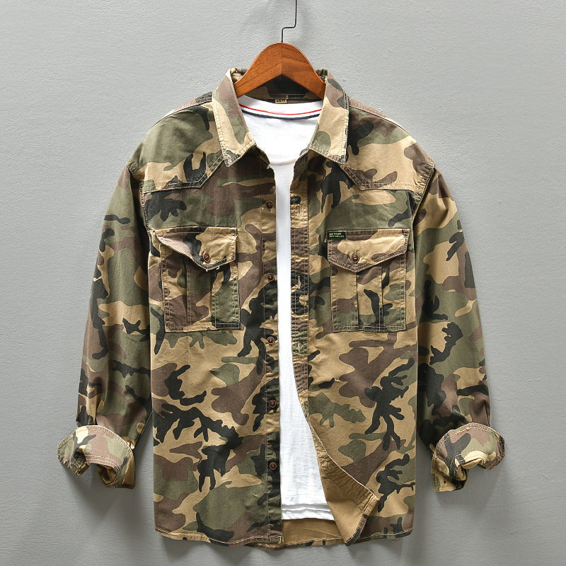 American Camouflage Workwear Shirt Street Fashion