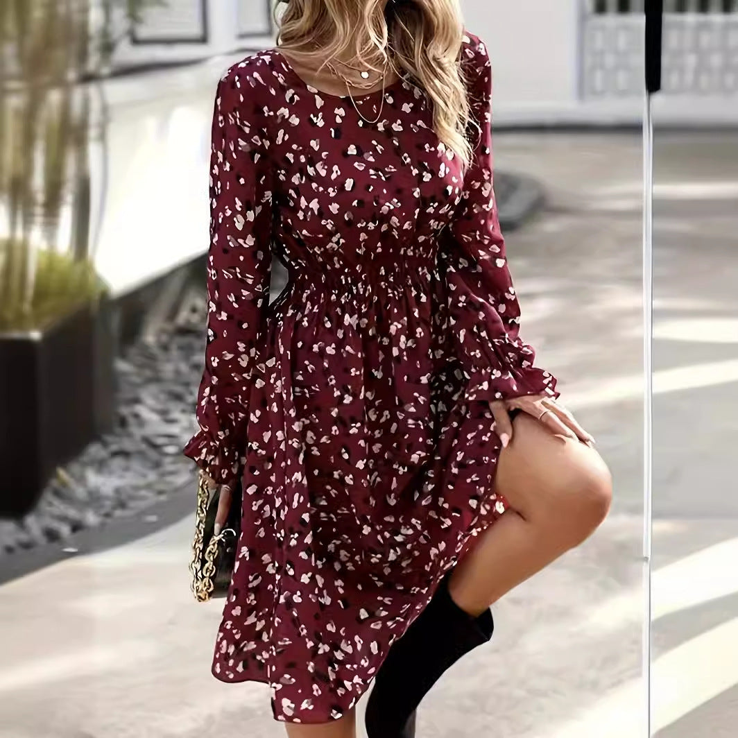 Women's Printed Long Sleeve Dress