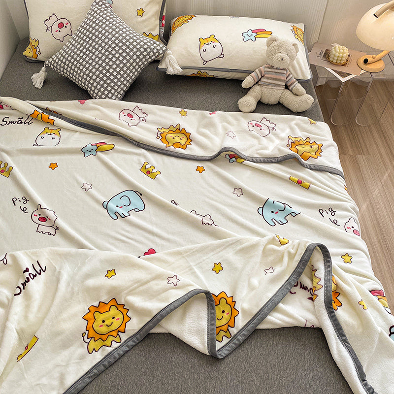 Creative Printed Double-sided Milk Velvet Blanket