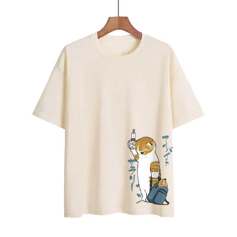 Creative Fashion Work Cat Cotton T-shirt